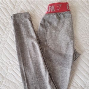 Gymshark Extra Small Coral/Grey Flex Leggings